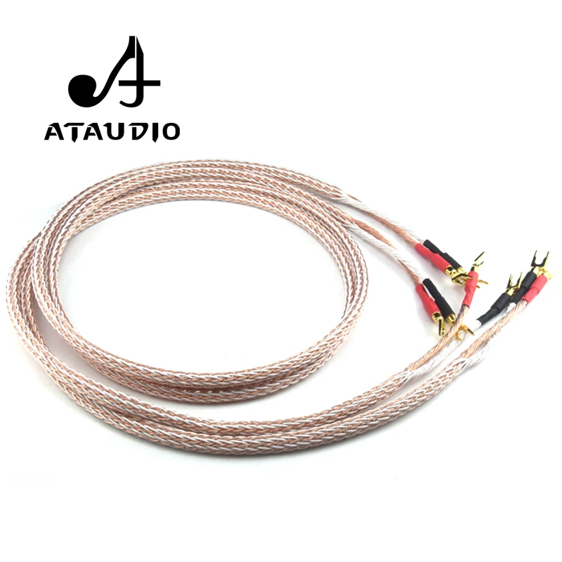 

Одна пара ATAUDIO 12TC Hifi динамик кабель 6N OCC HIFI динамик провод с позолоченной вилкой