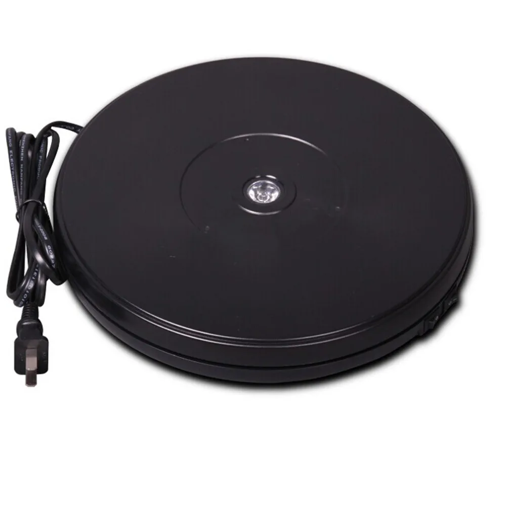 

25cm Led Light Top Electric Motorized Rotating Rotating Black Turntable Display Stand for Model Jewelry display stand 4 k video