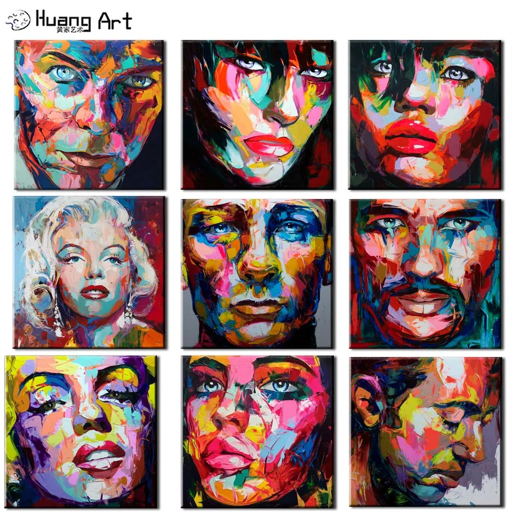 Пейзаж маслом на холсте нож Мэрилин Монро|face oil paintings|oil paintingnielly francoise |