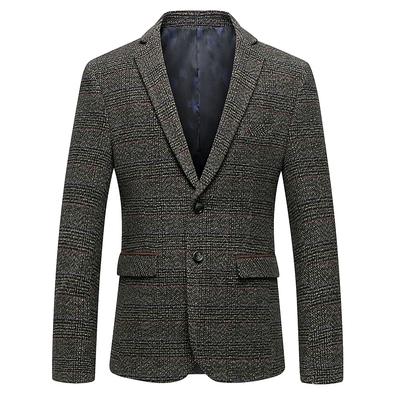 2019 Spring British Style Slim Fit Blazers Classic Business Jacket Blazer Men Casual Male Wool Suit Jacket Men's Stripe Blazer