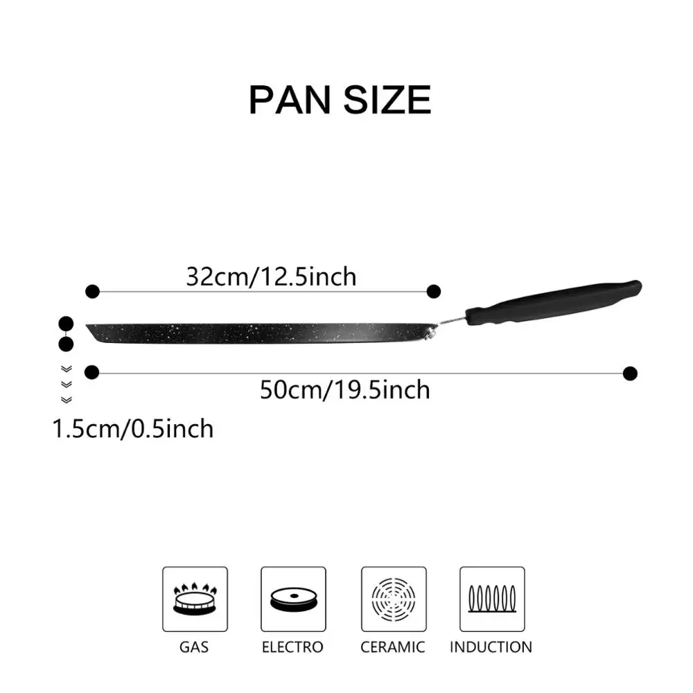 FISSMAN Crepe Pan Non-stick Marble Coating Aluminium for Gas and Induction Cooker FIORE Series Pancake | Дом и сад