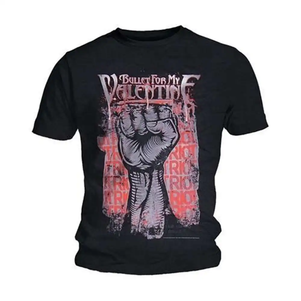 2018 новые летние футболки Bullet For My Valentine Riot Black (футболка унисекс Tg. S M L XL)|Мужские