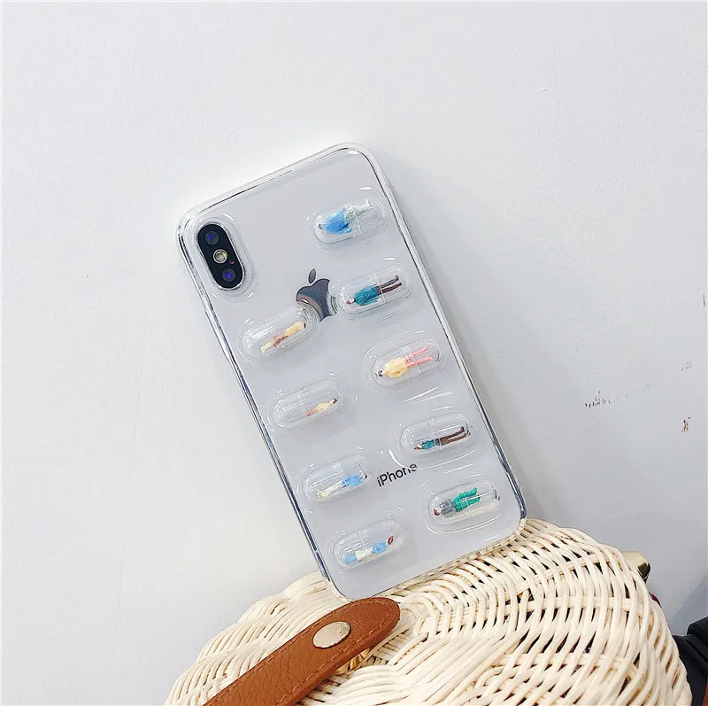 Ourdeals милые 3D капсулы таблетки чехол для телефона для huawei P10 P20 P30plus Nove3 3i 4 2s Mate10 20 рlus Honor 9 10 прозрачный мягкий