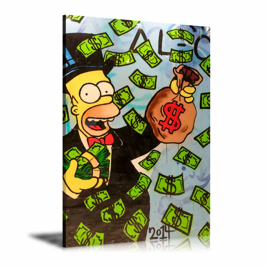 Alec Monopolys Homer Simpson HD Wall Art Холст с печатью постера живопись декоративная для офиса