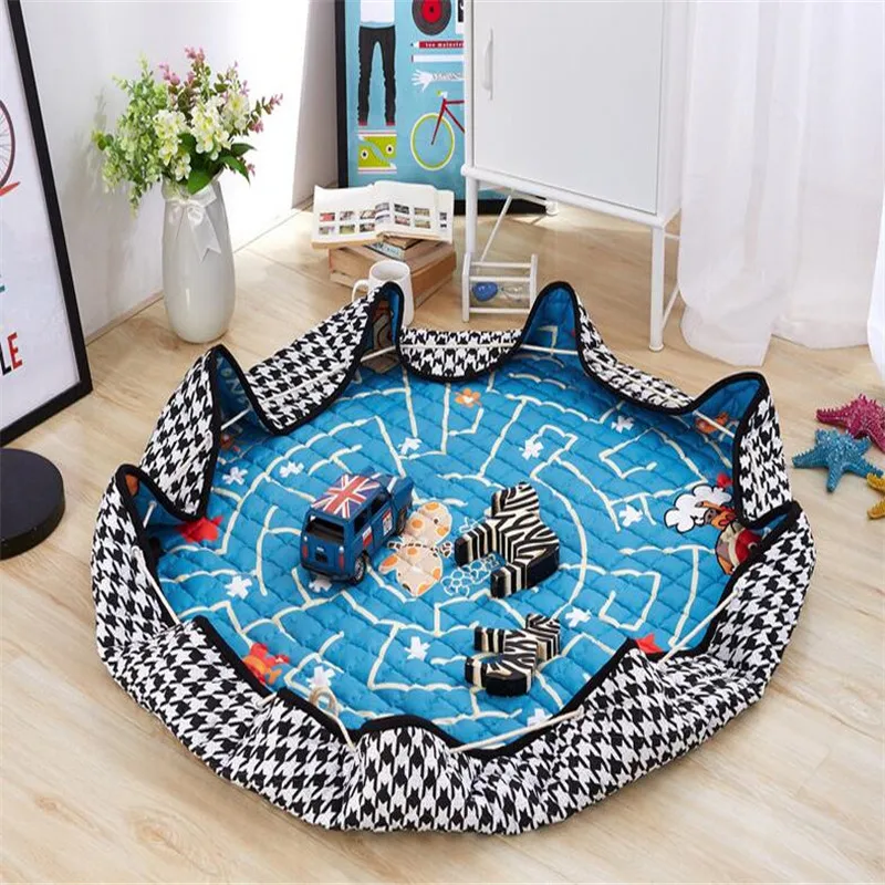 Мягкий игровой коврик для детей 150 см детский игр ползания мешок мусора сумка