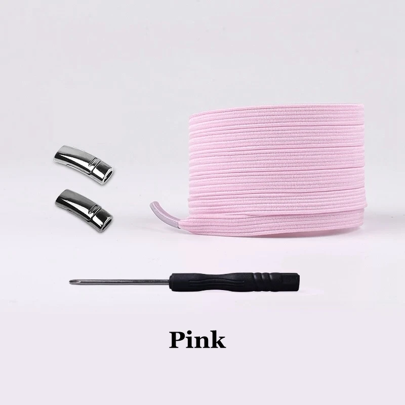 Pink 1 пара, модные магнитные шнурки, эластичные шнурки для обуви, для детей и взрослых, унисекс, плоские кроссовки, шнурки, шнурки для быстрой носки - Цвет: Pink