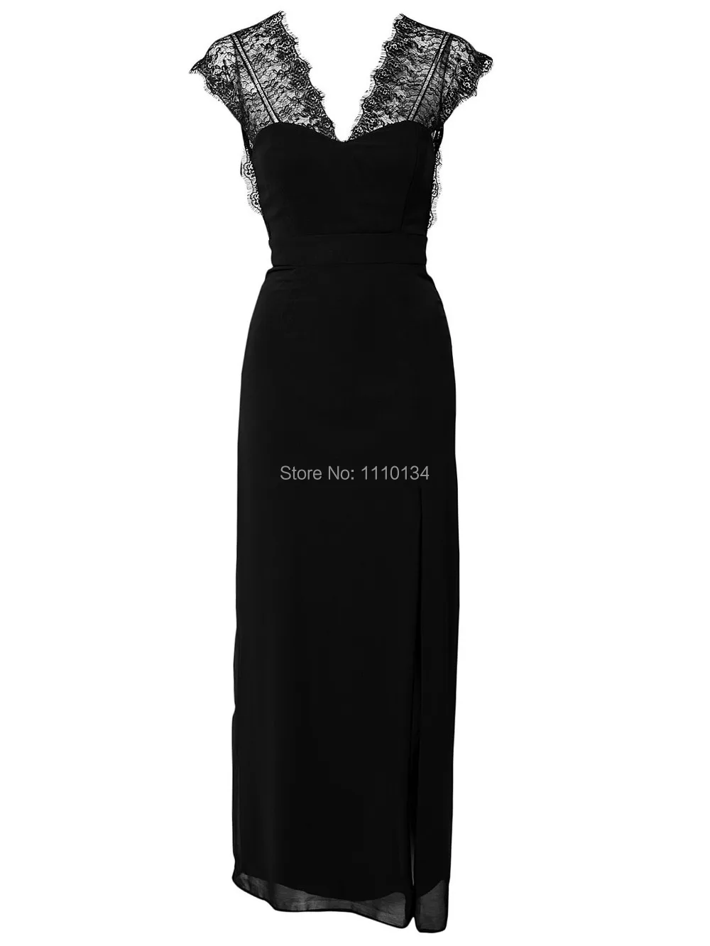 Черное Кружевное Платье макси с вышивкой новинка 2016 женское Повседневное платье