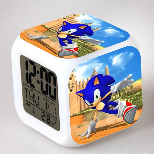 Светло-желтый Sonic the Hedgehog светодиодный Будильник хвосты Miles Prower часы reloj despertador цифровые часы Dr. Robotnik horloge digitale Saat - Цвет: Светло-желтый