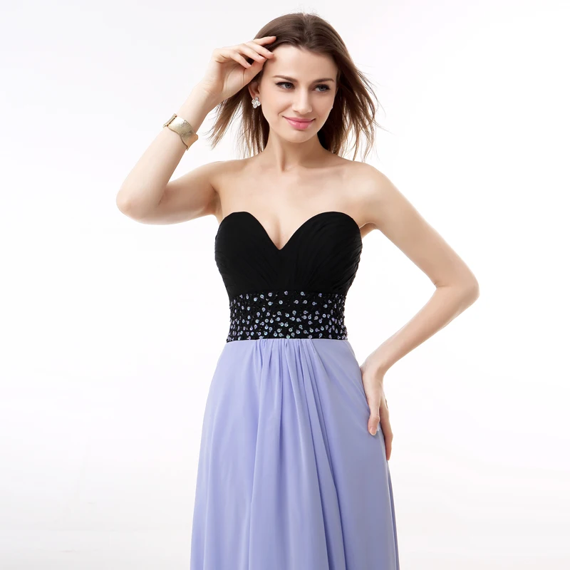 Forevergracedress Реальный образец Лаванда Цвет вечернее платье Line Милая бисером Длинные