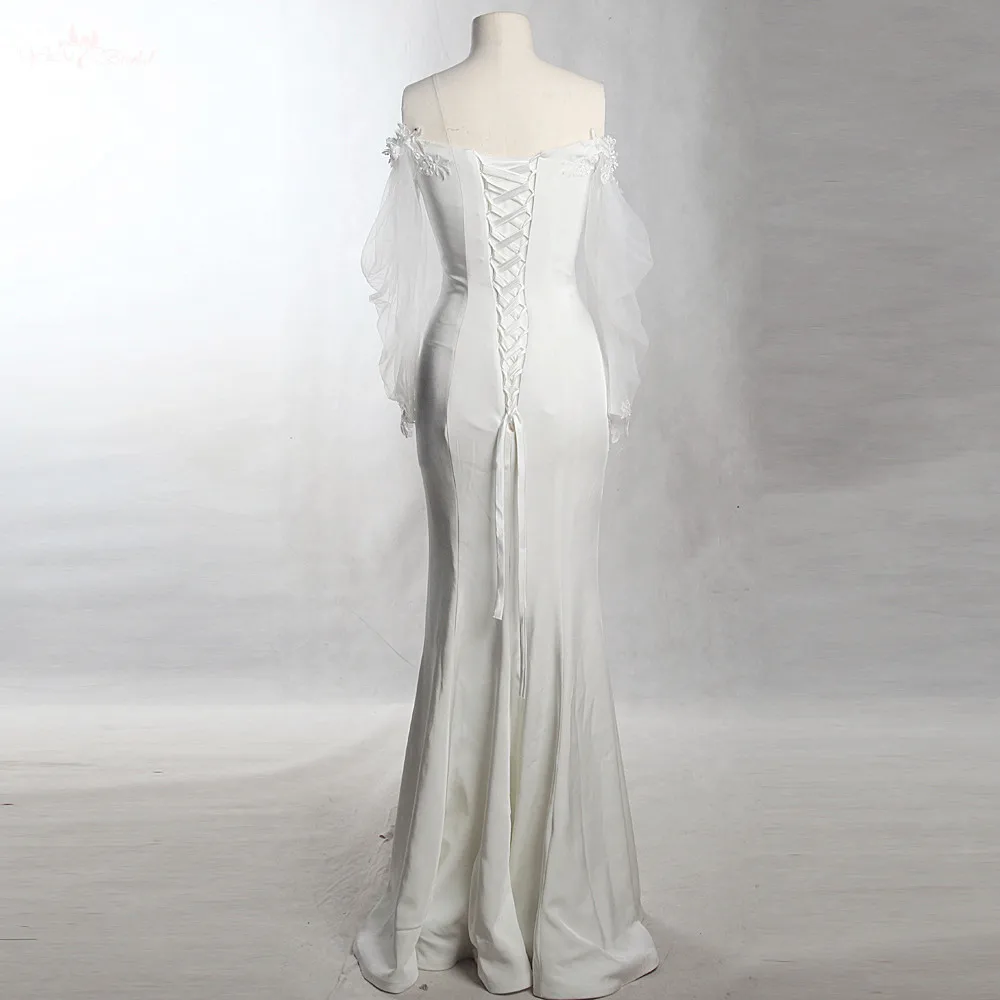 RSW1410 Yiaibridal настоящая работа Италия атласное с открытыми плечами цвета слоновой