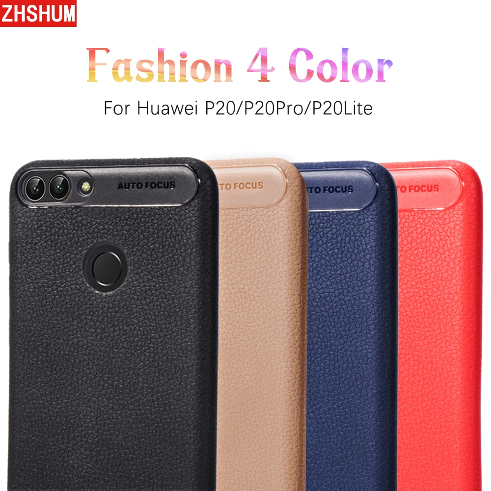 Мягкие силиконовые чехлы для huawei P Smart роскошные текстуры кожи