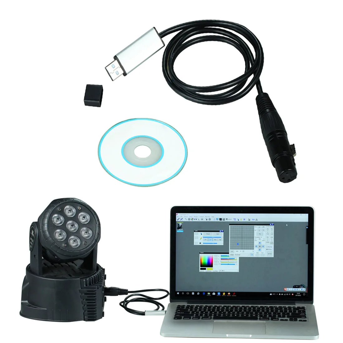 USB для DMX Интерфейс адаптер кабель 110 см Длина сценический светильник ПК DMX512