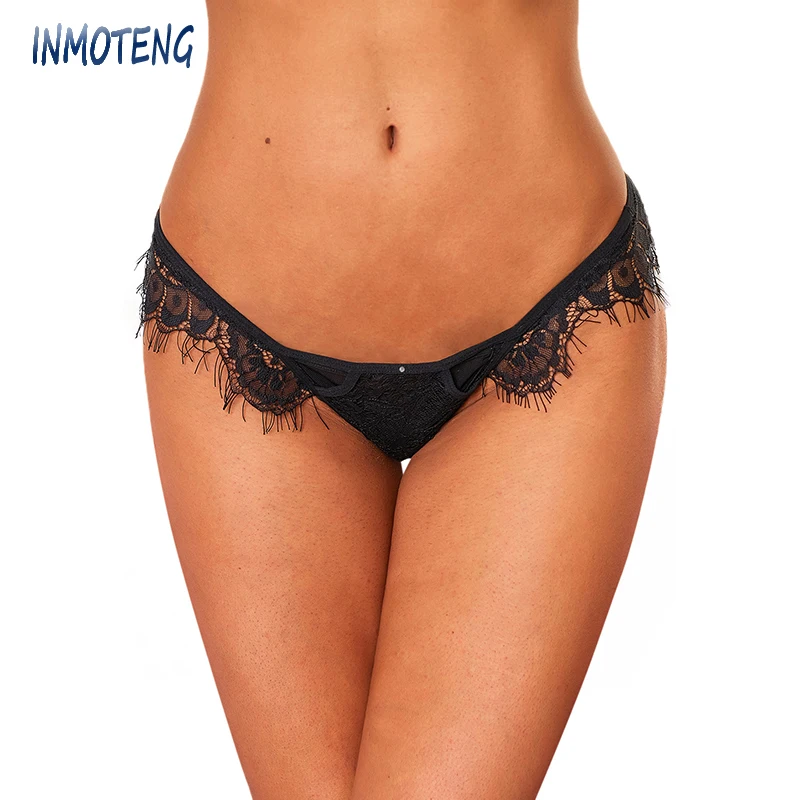 

Женское нижнее белье, Красные кружевные сетчатые стринги с отделкой ресниц, один размер, сексуальное нижнее белье, кружевные стринги с низк...