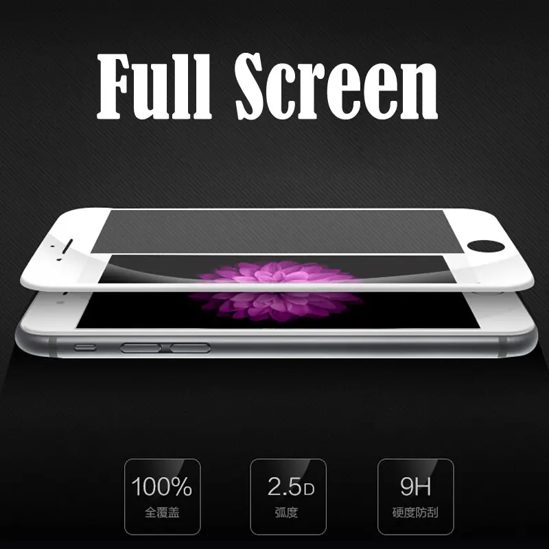 Закаленное стекло для iPhone 8 7 6 6S plus SE 5 5S S с полным покрытием 2.5D 9 H Защитная пленка