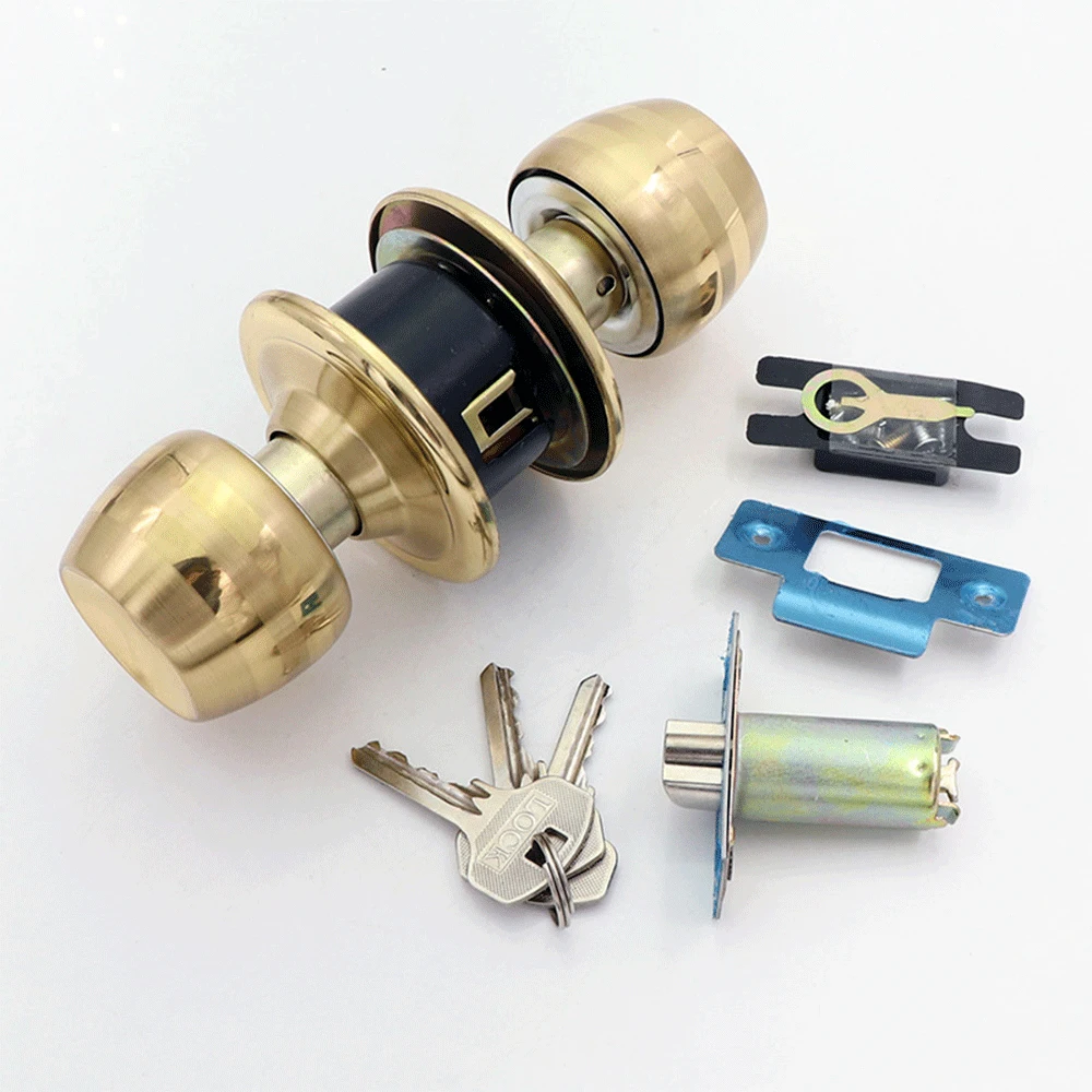 Круглая шаровая дверная ручка из нержавеющей стали Ручка входной замок для входа