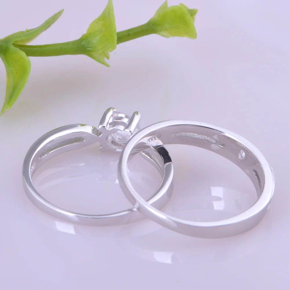 Romantic Couple Rings CZ Nice Exquisite Wedding Anniversary For Lovers Plated Gold Jewelry J041 | Украшения и аксессуары