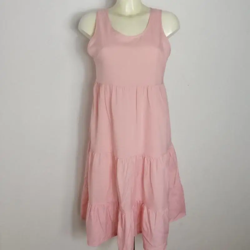 Princess Sleeveless Round-collar Stitching Dresses 2019 Women's Spring New Fashion Pure Color Pendulum Vestidos Simple Dress | Женская