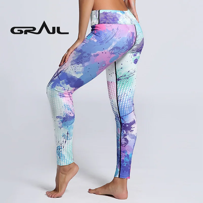 2018 Leggings for Fitness Geometry Jogger Pants High Waist Pencil Trouusers Leggin Female Sports Yoga Fit YOGA-0174 | Спорт и
