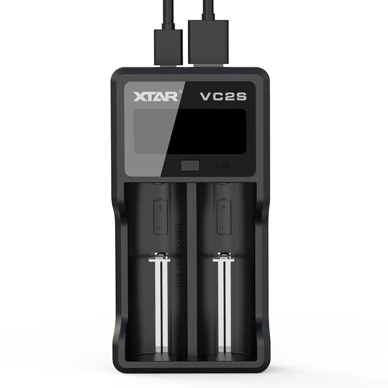 VC2S XTAR 18650 Зарядное устройство VC2 VC2S VC4 VC4S 3,6 V 3,7 в 20700 21700 литий-ионный аккумулятор Батарея Зарядное устройство/VC4S QC3.0/VC2S POWER BANK Батарея Зарядное устройство - Цвет: VC2S