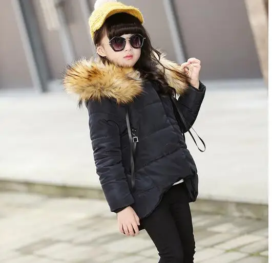 Зимняя куртка для девочки 2016 новинка жакет Большой зимний длинный уплотненный