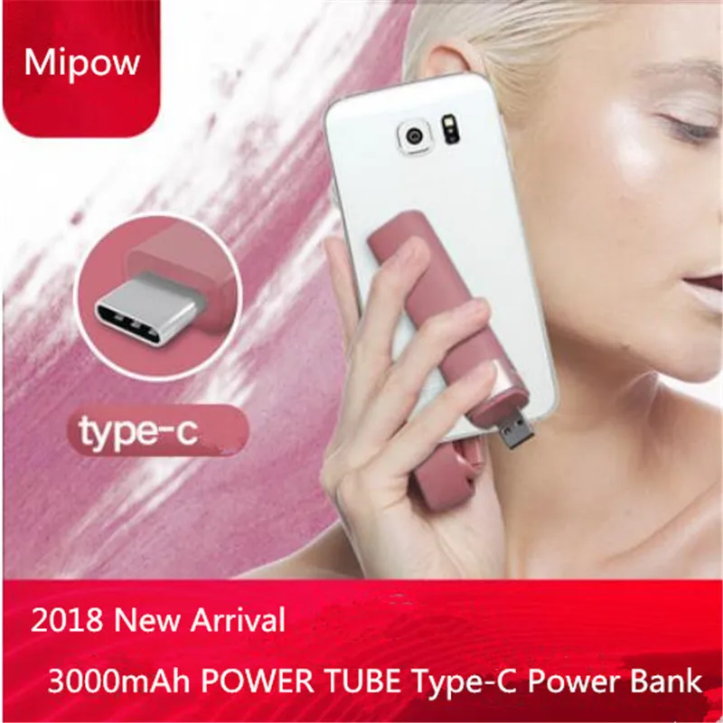 Mipow 2018 Новый 3000 мАч портативный power Bank со встроенным тип c линия Быстрая зарядка