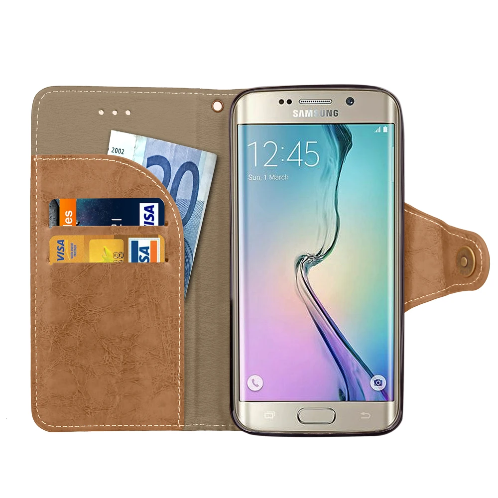 Чехол для телефона Samsung Galaxy S6 edge g9250 G9200 флип чехол в стиле ретро из искусственной