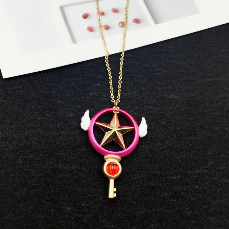 Ожерелье с кулоном SAKURA Card Captor милый розовый брелок для косплея аксессуары женщин