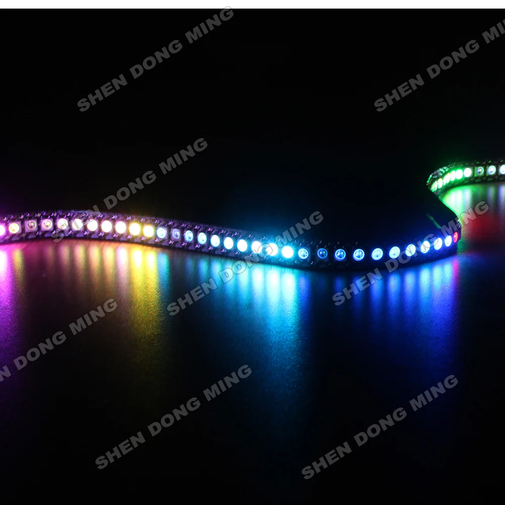 100 м Белый/Черный PCB WS2812 Светодиодная лента DC5V Гибкий Цифровой светодиод 144led 144IC/M
