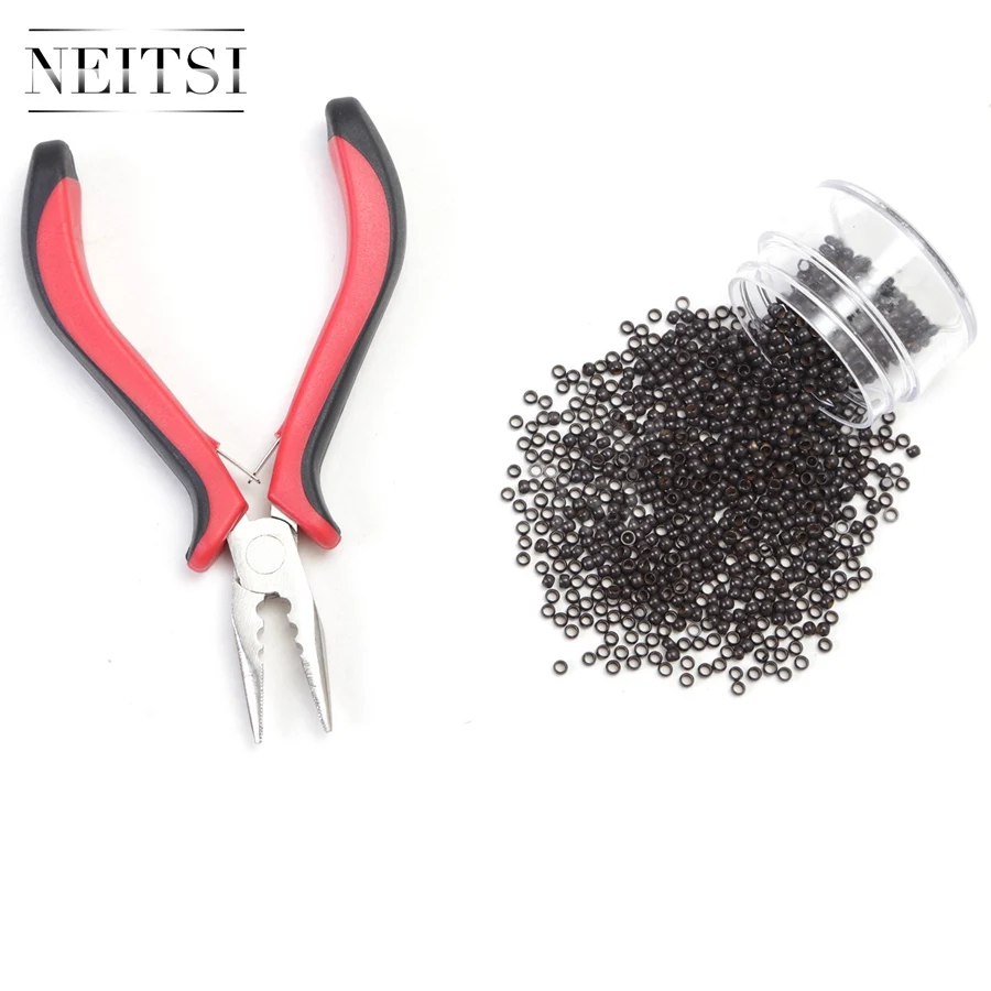 Neitsi 500 бусин нанокольца с плоскогубцами для наращивания волос|nano ring|rings for hair