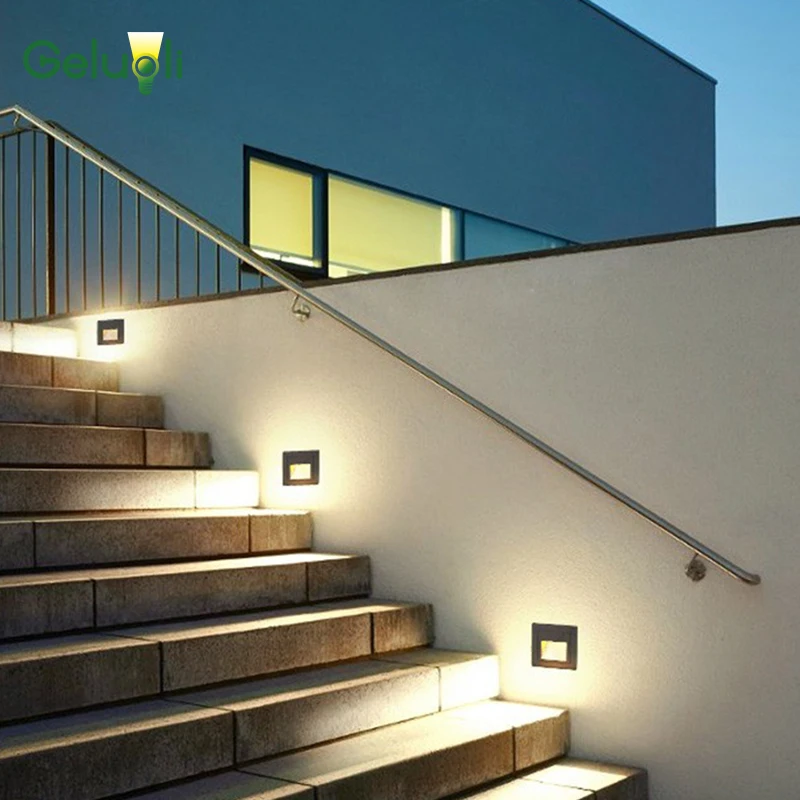 

Led Stairs Outdoor Wall Stair Lighting Waterproof Recessed Mounted Led Step Wall Light 3W AC85-265V