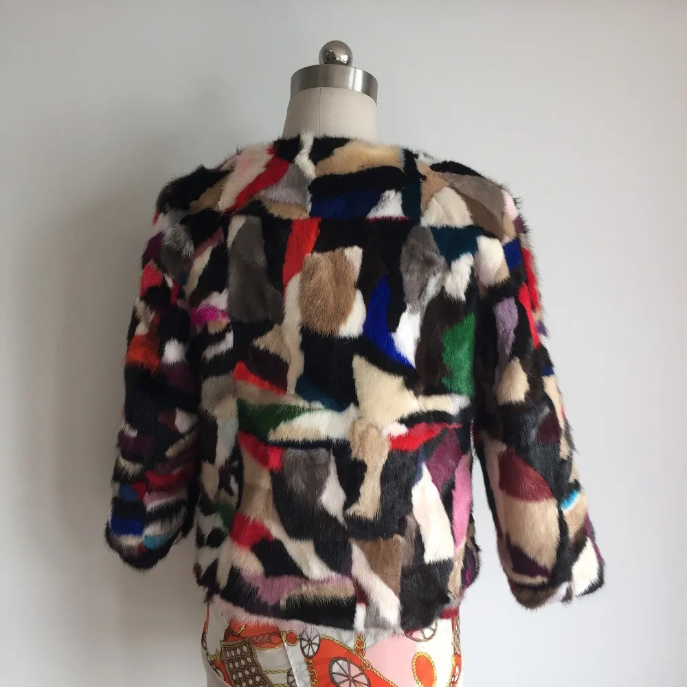 Новинка модная женская куртка из 100% натурального меха норки разных цветов