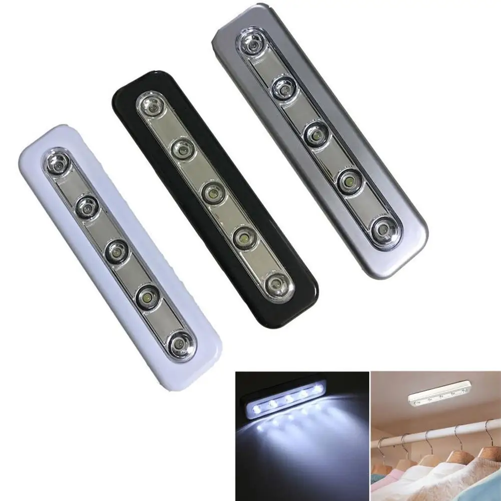 5 LED клей сенсорный датчик ночник бар домашний шкаф настенный светильник|Ночники|