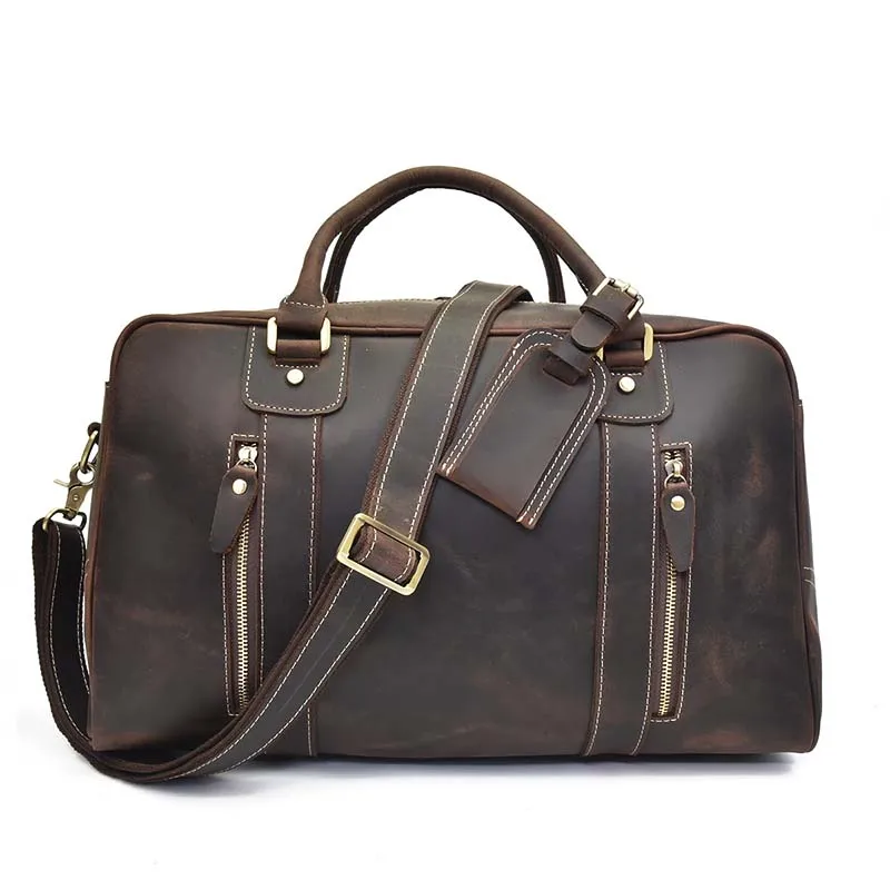 Style 2(47cm) MAHEU настоящая кожаная дорожная сумка для мужчин Nookbook PC, сумка для путешествий, деловая походная сумка для боев, супер качество, коровья кожа - Цвет: Style 2(47cm)
