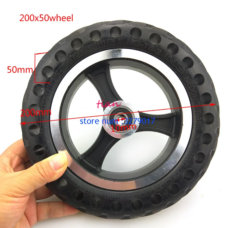 Ненадувное колесо 200x50 однотонная шина x 50 полноколесные колеса Размер 8x2 дюйма