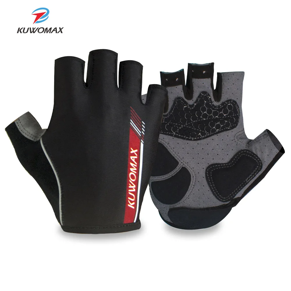 AK-ST-01001 KUWOMAX велосипедные перчатки с полупальцами мужские женские летние спортивные противоударные велосипедные перчатки с гелевой пропиткой противоскользящие велосипедные перчатки для MTB - Цвет: AK-ST-01001