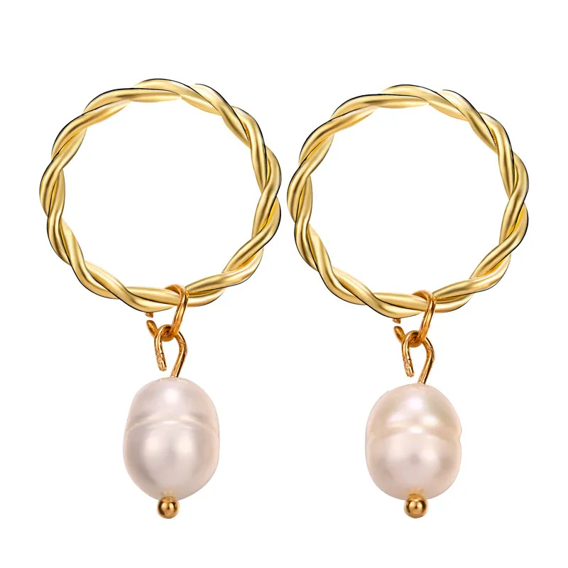 Минималистичные серьги из натурального пресноводного жемчуга для женщин модные