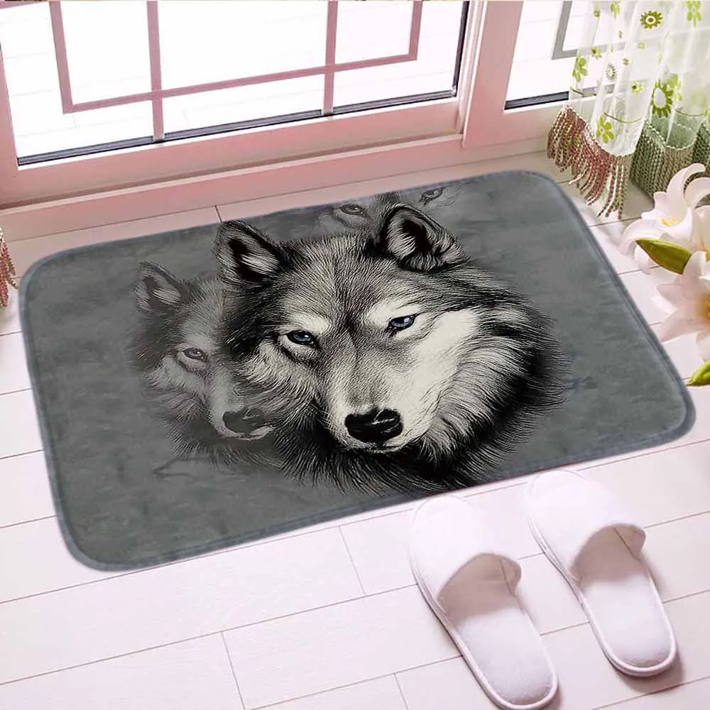 Придверный коврик Cool Wolf с цифровой печатью традиционный напольный кухонный для