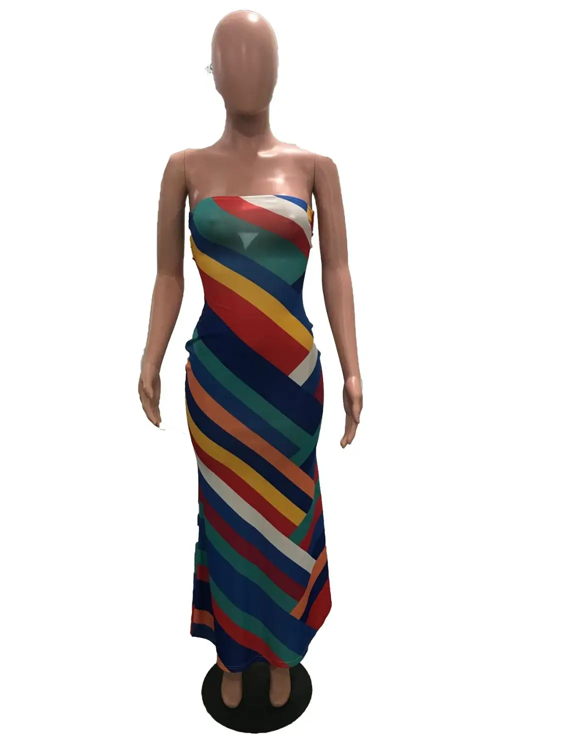 Joiekuno 2019 Striped Fashion Club Full Vestidos Lady High Quality Bodycon Strapless Party Sexy Long dress Women YS6049 | Женская одежда