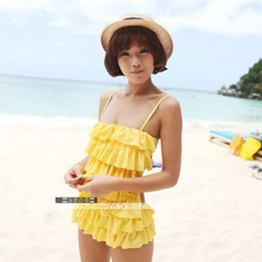 Корейская версия новый для женщин купальники малышек push plus pad Монокини Купальник