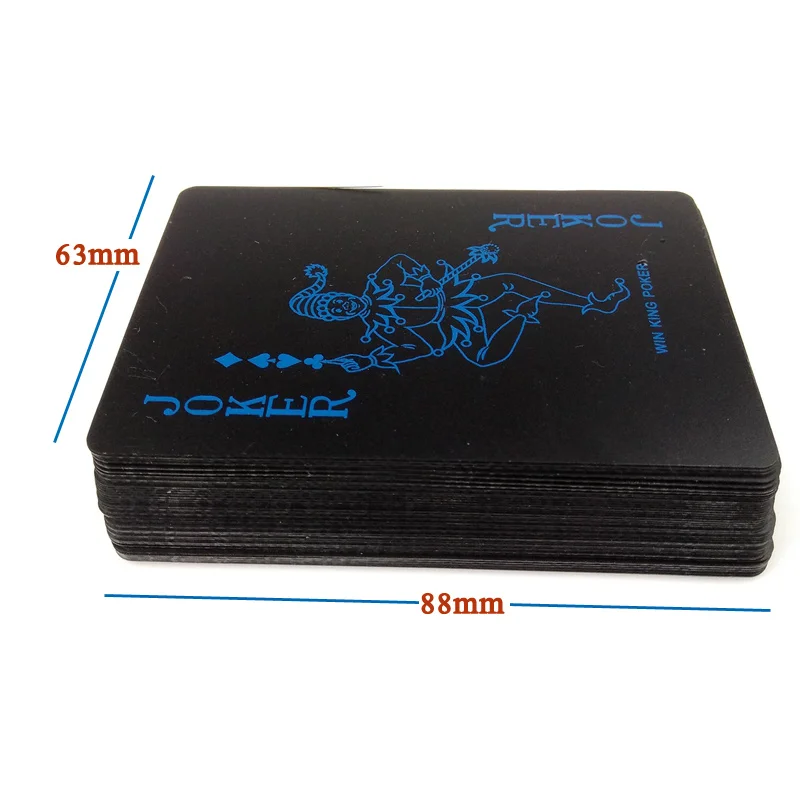 Новые водонепроницаемые пластиковые игральные карты из ПВХ для покера черные и