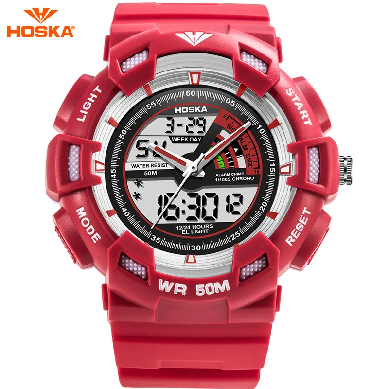 Hoска цифровые часы для детей студентов Секундомер ретранслятор хронограф G Стиль