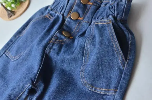 

Girl denim trousers fashion cotton Solid Color all-match casual High Waist Jeans pencil pants for cute sweet kids baby girls