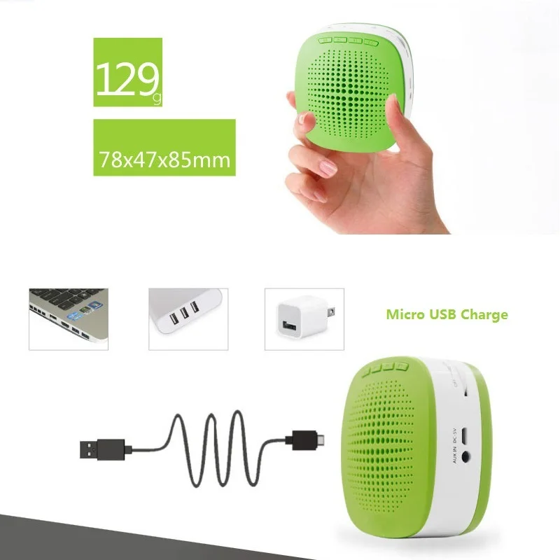 RBAYSALE Megaphone Loudspeaker For A Guide Microphone Voice Amplifier Mini Portable Mic Waistband TF Card AUX Tour Teach Lecture |