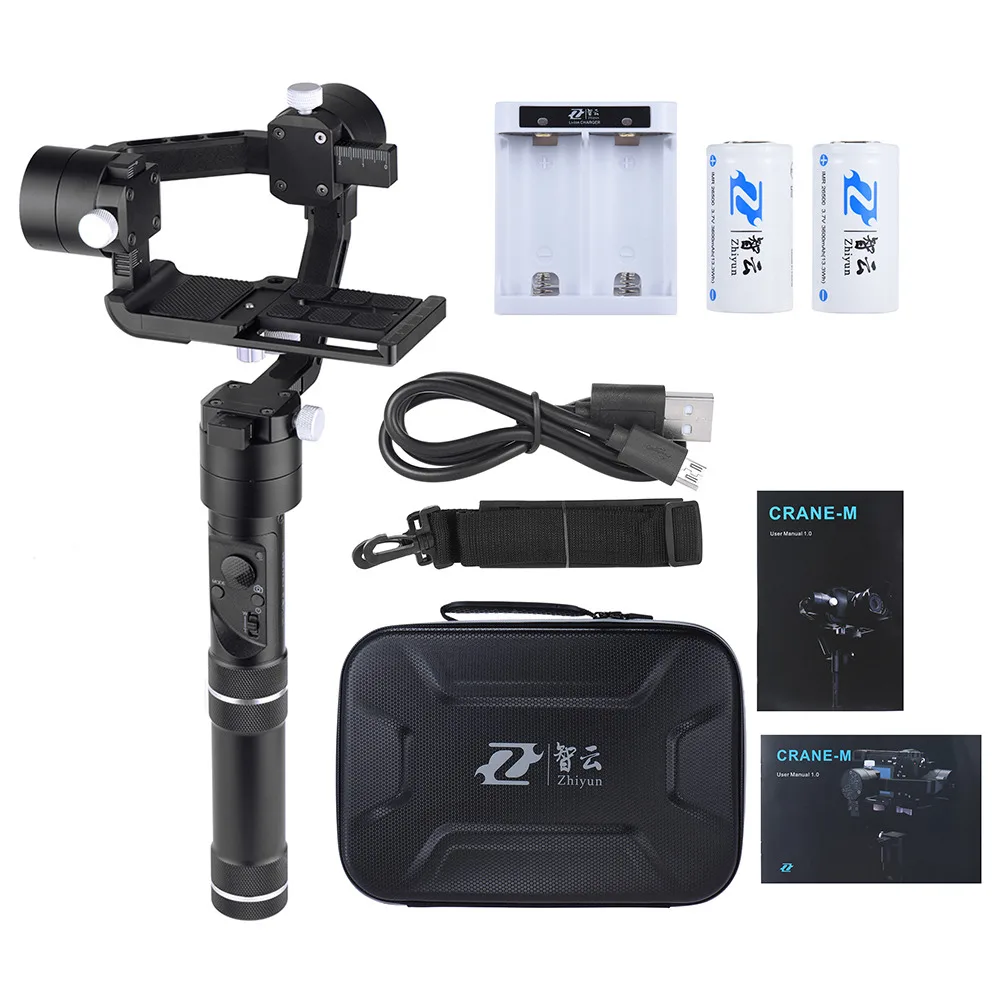 Zhiyun Crane-M Профессиональный 3-осевой Ручной Стабилизатор для смартфонов карты камеры компактных камер экшн-камер - Комплект: Набор 1