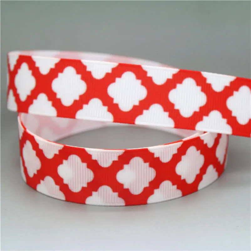 DHK 7/8'' 10yards quatrefoil space robot printed grosgrain Ribbon Accessory hairbow headwear decoration Wholesale OEM B1753 | Дом и