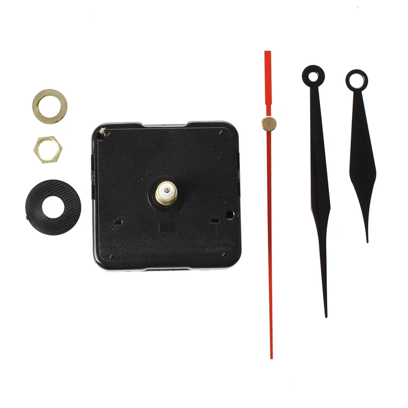 Quartz clock Movement Mechanism 3 Black + Red Needle DIY Repair | Clock Parts &amp Accessories