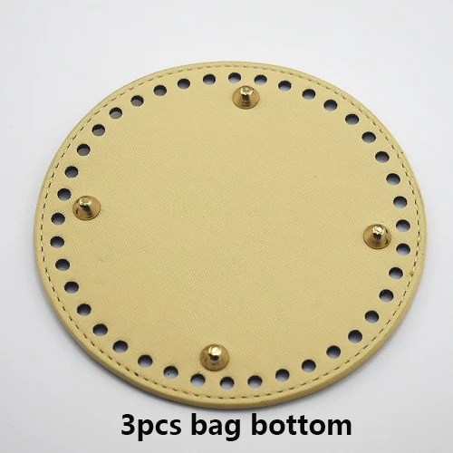 3pcs Beige 14*14 см сумка Нижняя кожаная сумка, аксессуары ручной работы DIY Замена круглые коричневые низ для сумка-мешок сумка через плечо - Цвет: 3pcs Beige