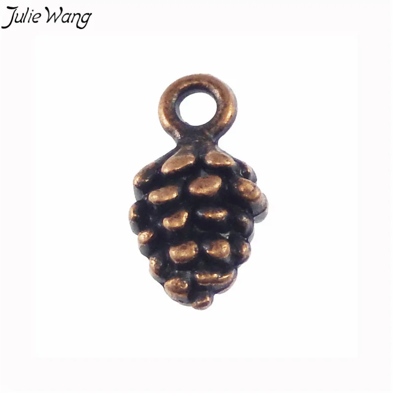 Julie Wang 40 шт. оптовая продажа Медный Тон Pinecone Очаровательная подвеска из сплава
