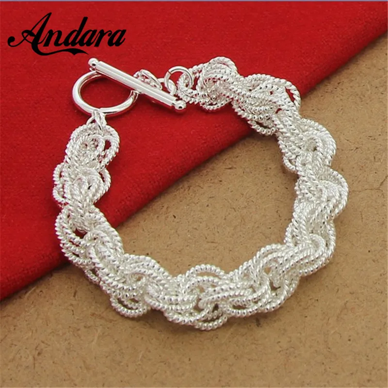 Бесплатная доставка серебро 925 ювелирные изделия звеньевые браслеты и для женщин