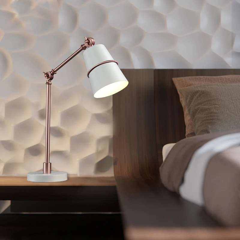 Скандинавский современный Железный рокер настольная лампа Регулируемый